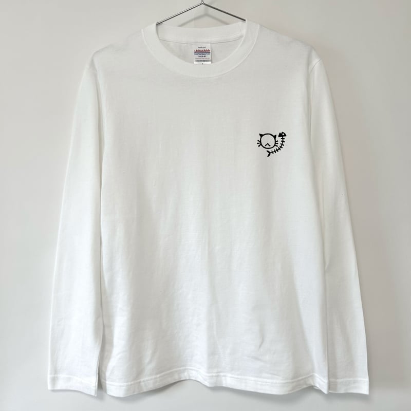 猫プリント グレー 長袖Tシャツ 猫プリントロングTシャツ [黒猫の行進] / ヘザーグレー