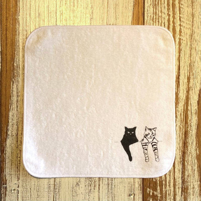 たいくつな猫達】ハンカチ ハンカチタオル 猫柄 コットン 可愛い