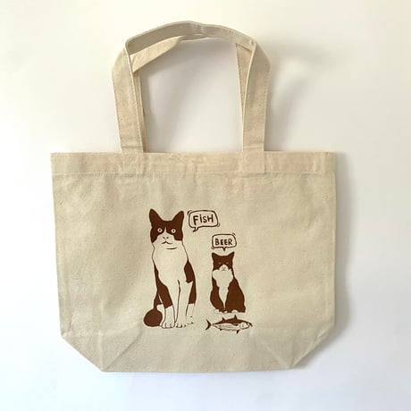 【ハチワレブラザーズ】トートバッグ お散歩バッグ ハチワレ 猫柄 カバン キャンバス カジュアル