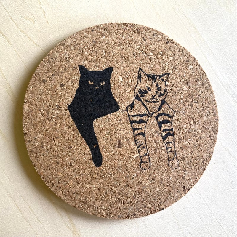 ネコースター 猫 猫柄 コースター コルク ティータイム コーヒー