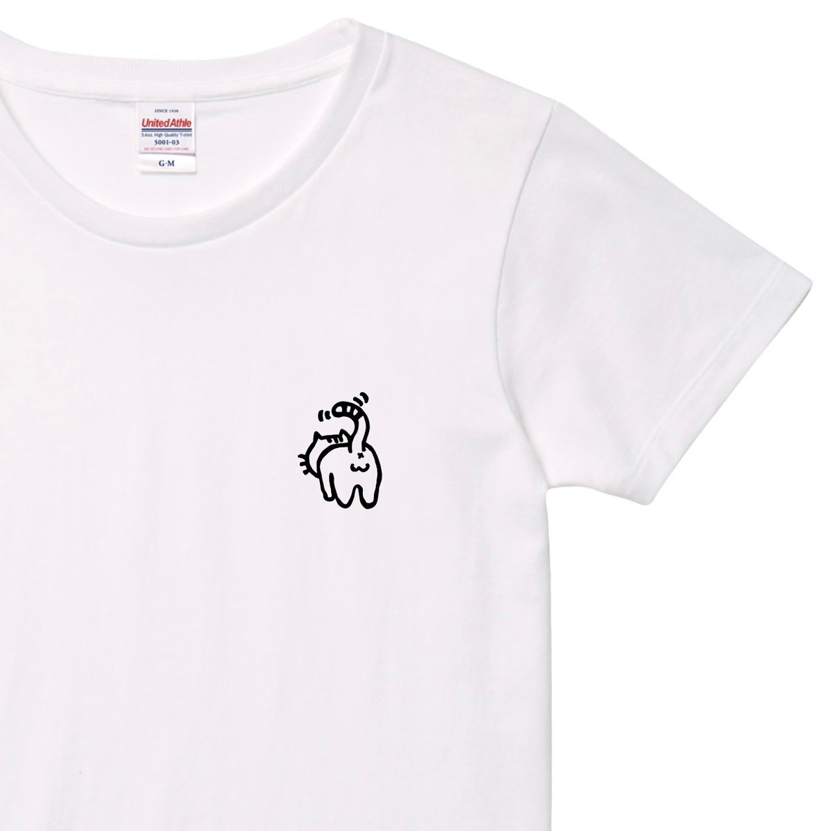にゃんたま】ホワイト Tシャツ 猫柄 かわいい キャット 綿100