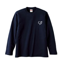 長袖【猫のロゴ】ロンT ホワイト 猫柄 ワンポイント コットン シンプル クリスマスプレゼント ハチワレ