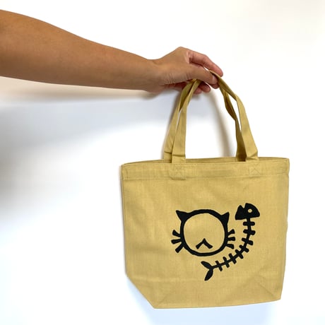 【猫のロゴ】猫柄 トートバッグ お散歩バッグ ハチワレ 猫柄 カバン キャンバス カジュアル　セール