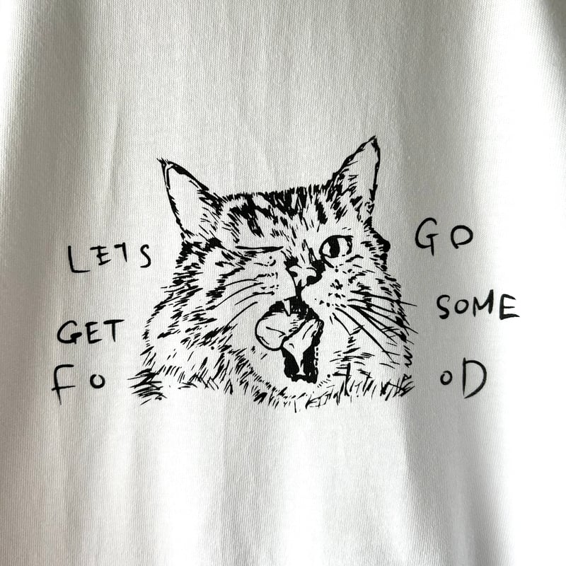 はらぺこ猫】Tシャツ ホワイト 猫柄 猫好き プレゼント 猫 ユニ