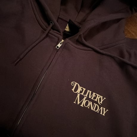 DELIVERY MONDAY Logo Zip Hoodie NAVY (Large)