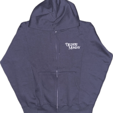 DELIVERY MONDAY Logo Zip Hoodie NAVY (Large)