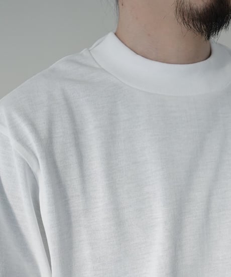 HANDROOM / POLYESTER COTTON FEEL MOCK NECK T-SHIRT
