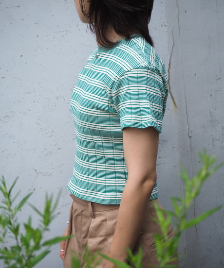 YOUNG&OLSEN / BROAD RIB CROP CREW NECK
