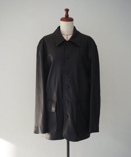AURALEE(MENS) / TEXTURED LAMB LEATHER BLOUSON