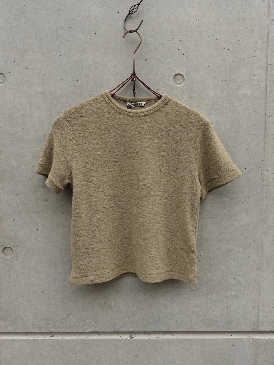 【AURALEE】WASHABLE WOOL PILE TEE Olive AURALEE(WOMENS) / WASHABLE WOOL PILE TEE | Burnish