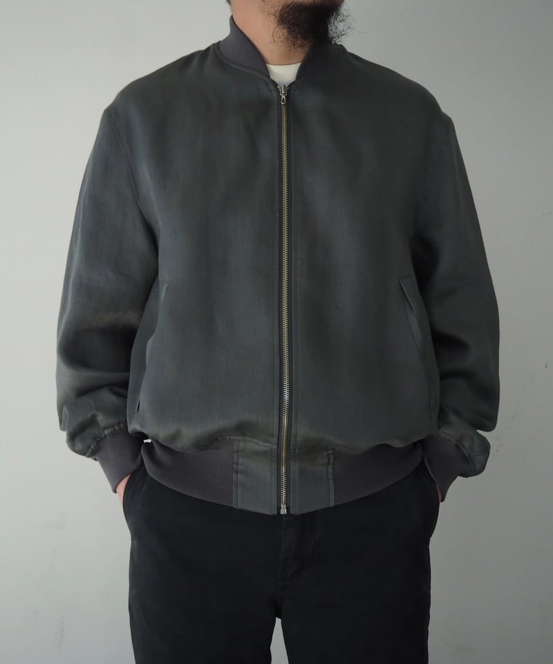 SCYE(MENS) / LINEN SATEN BOMBER JACKET | Burnish