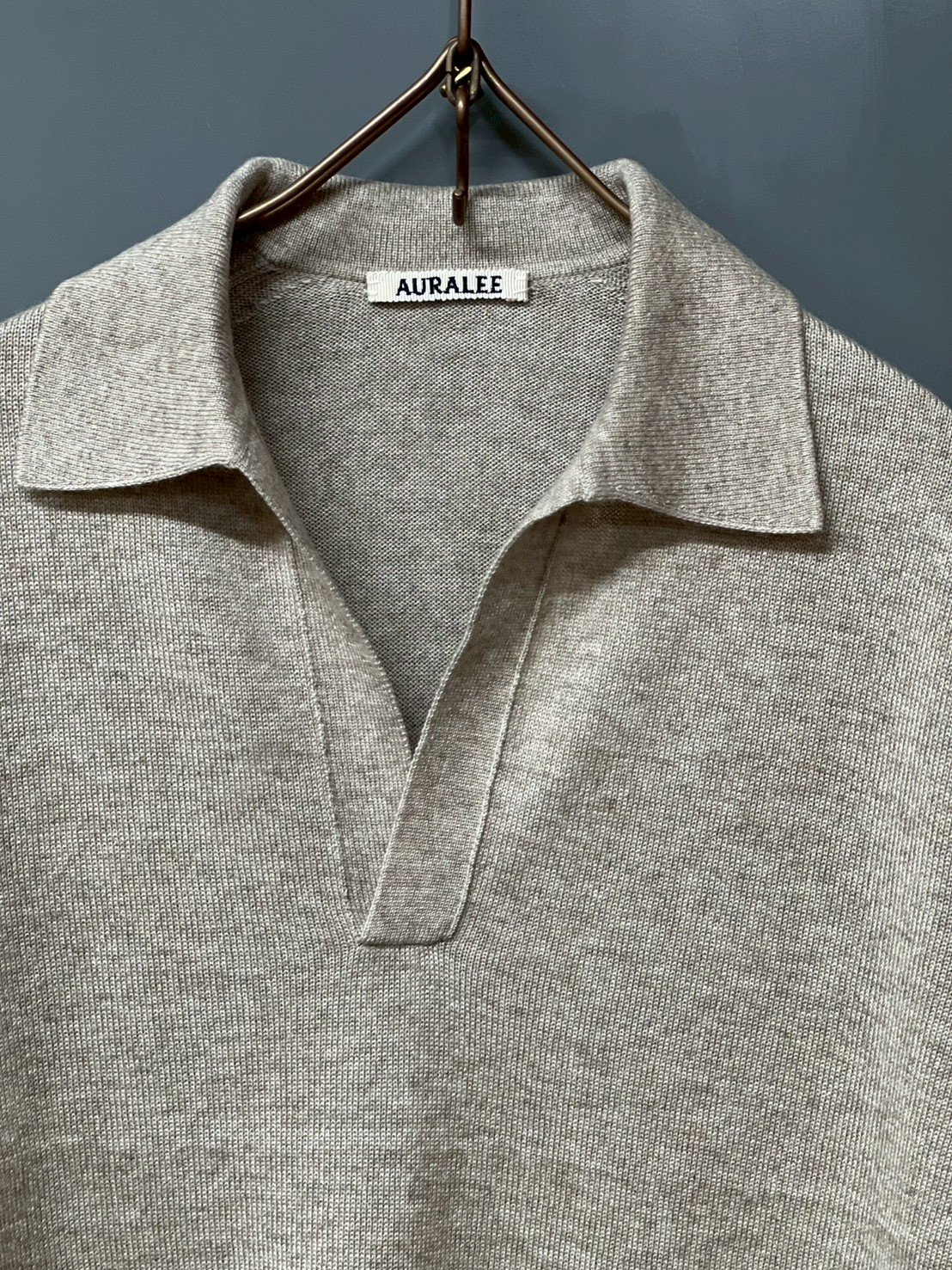 トップス AURALEE 26SS CASHMERE SILK KNIT POLO AURALEE(WOMENS) / SUPER FINE CASHMERE SILK KNIT