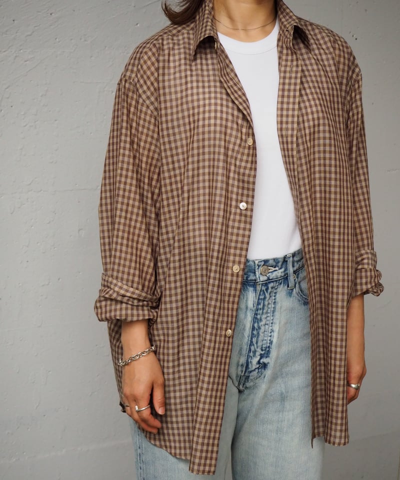 AURALEE(WOMENS) / AIRY LIGHT COTTON CHECK SHIRT AURALEE(WOMENS) / AIRY LIGHT COTTON CHECK SHIRT
