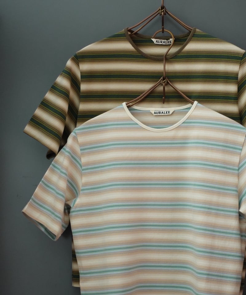 トップス AURALEE 25AW GRADIENT STRIPE JERSEY TEE 25AW AURALEE GRADIENT STRIPE JERSEY L/S TEE / A25AP01GJ*CL