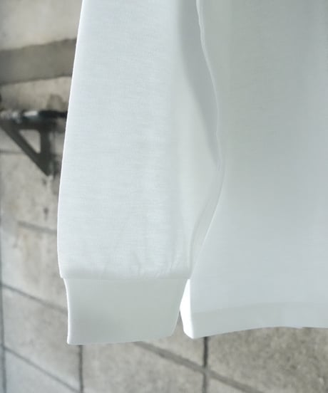 HANDROOM / POLYESTER COTTON FEEL MOCK NECK T-SHIRT LONG SLEEVE