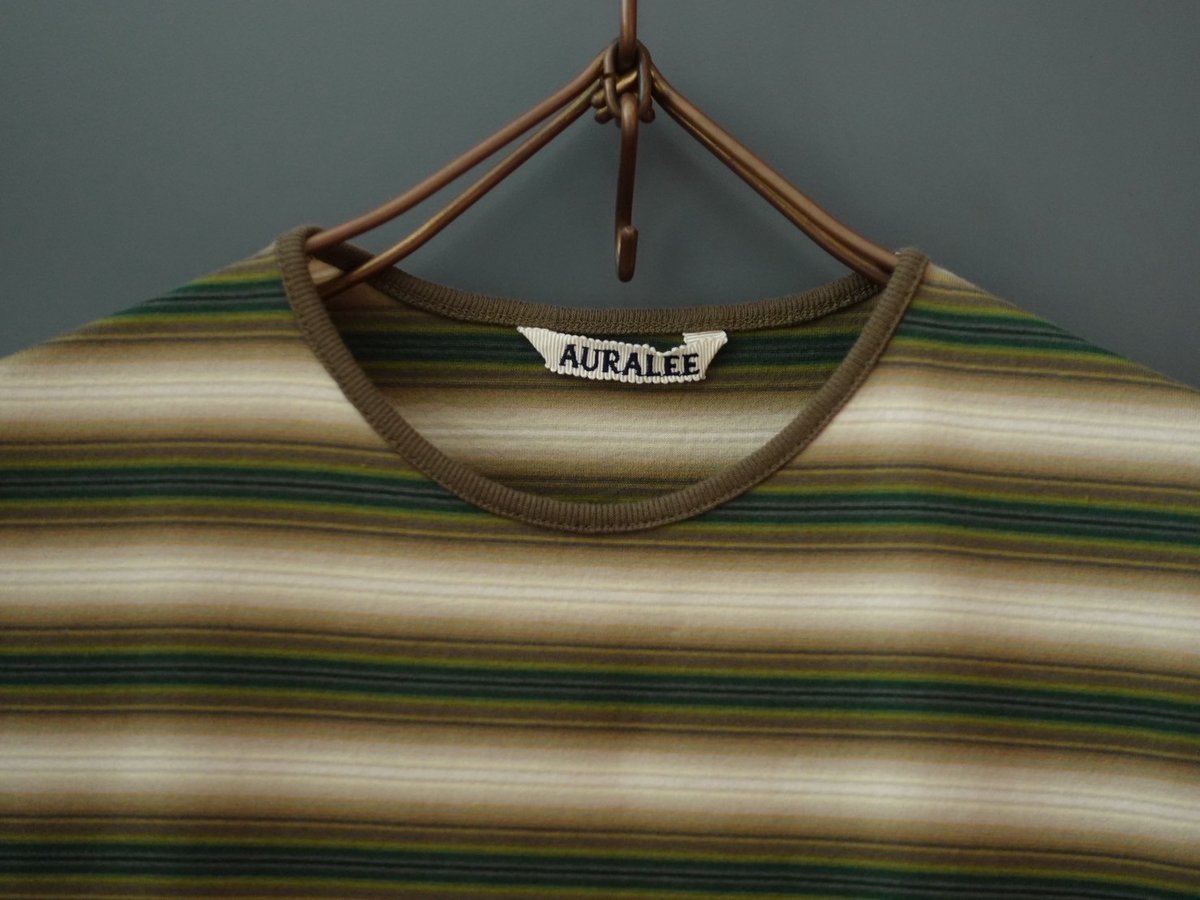 トップス AURALEE 25AW GRADIENT STRIPE T A25AT02GJ AURALEE/オーラリー】GRADIENT STRIPE JERSEY TEE A25AT02GJの