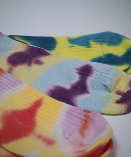 AURALEE(WOMENS) / GIZA HIGH GAUGE TIE-DYE SOCKS