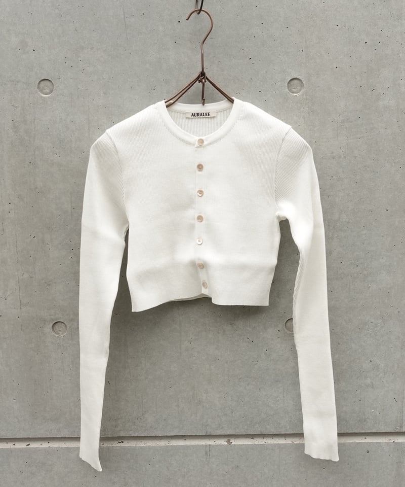 トップス AURALEE | COTTON HIGH GAUGE RIB KNIT AURALEE | COTTON HIGH GAUGE RIB KNIT CROPPED CREW NECK