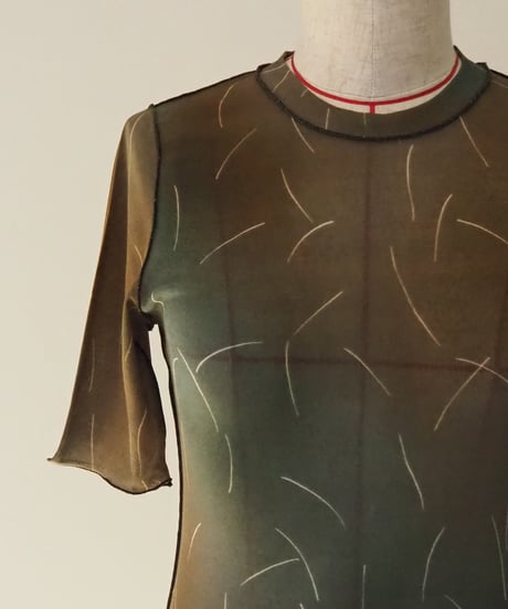 HAKUJI / LINE-PAINTED PRINT RIB HN PO