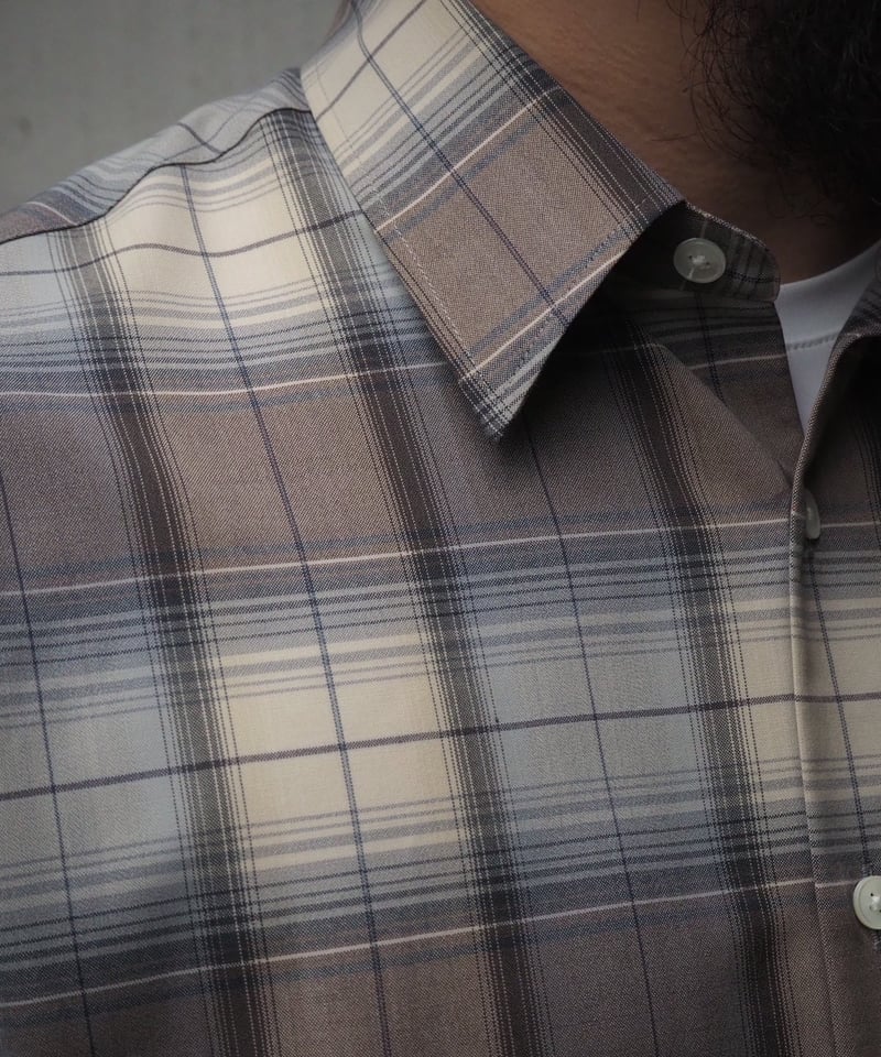 AURALEE(MENS) / SUPER LIGHT WOOL CHECK SHIRT | AURALEE(MENS) / SUPER LIGHT WOOL CHECK SHIRT |