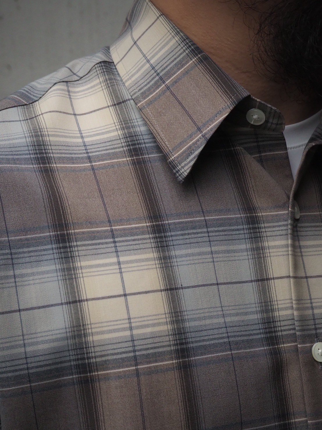 AURALEE(MENS) / SUPER LIGHT WOOL CHECK SHIRT |