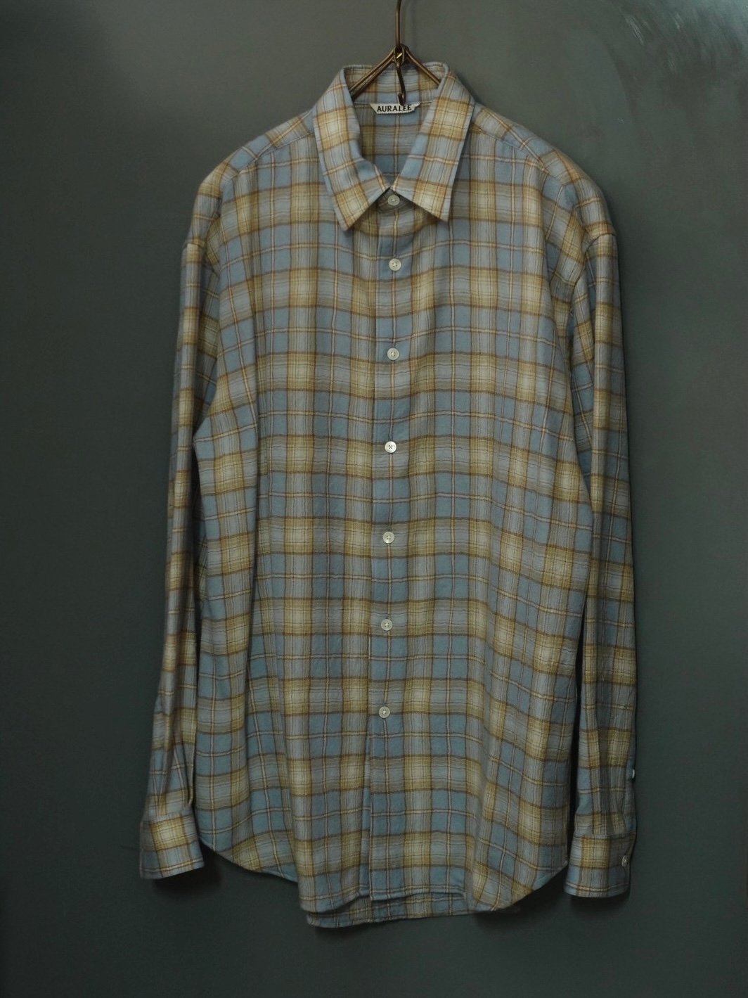 AURALEE(MENS) / AIRY WOOL CHECK SHIRT | Burnish