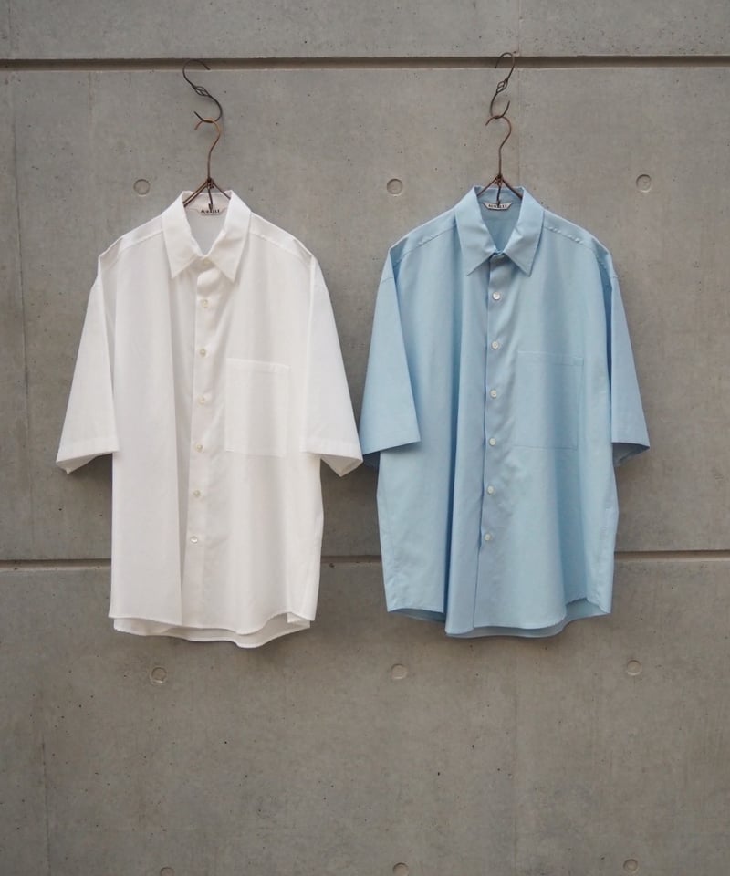 AURALEE(MENS) / WASHED FINX TWILL BIG HALF SLEE