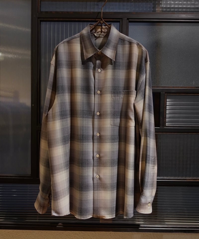 AURALEE(MENS) / SUPER LIGHT WOOL CHECK SHIRT |  
