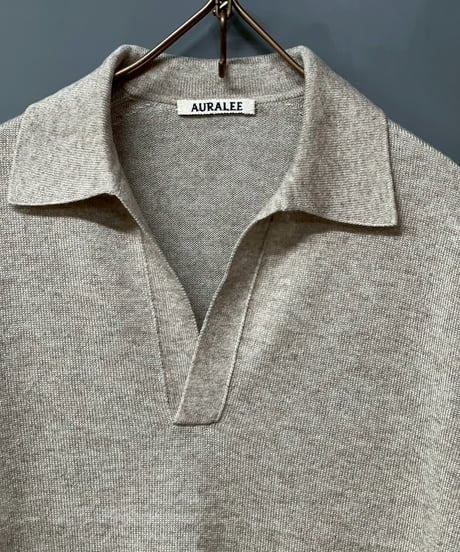 AURALEE(MENS) / SUPER FINE CASHMERE SILK KNIT SKIPPER POLO