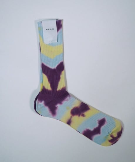 AURALEE(WOMENS) / GIZA HIGH GAUGE TIE-DYE SOCKS