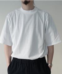 HANDROOM / POLYESTER COTTON FEEL MOCK NECK T-SHIRT