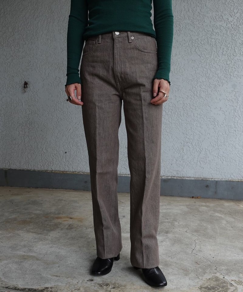 AURALEE - HARD TWIST FADED BROWN DENIM 5P PANTS - パンツ AURALEE - HARD TWIST FADED BROWN DENIM 5P PANTS - パンツ