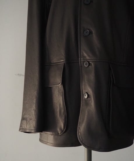 AURALEE(MENS) / TEXTURED LAMB LEATHER BLOUSON