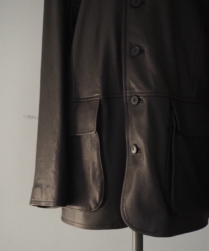 AURALEE(MENS) / TEXTURED LAMB LEATHER BLOUSON |