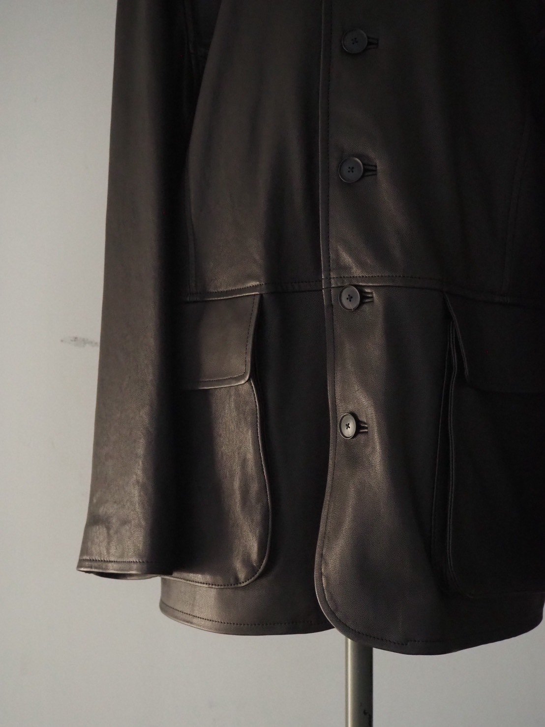 26SS】AURALEE(MENS) / TEXTURED LAMB LEATHER BLO