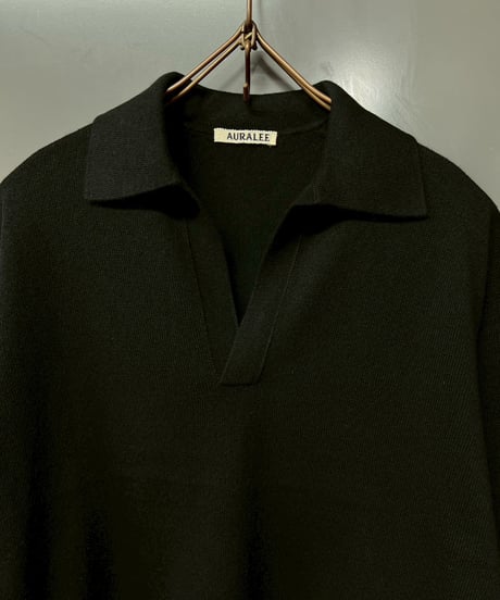 AURALEE(WOMENS) / SUPER FINE CASHMERE SILK KNIT SKIPPER POLO