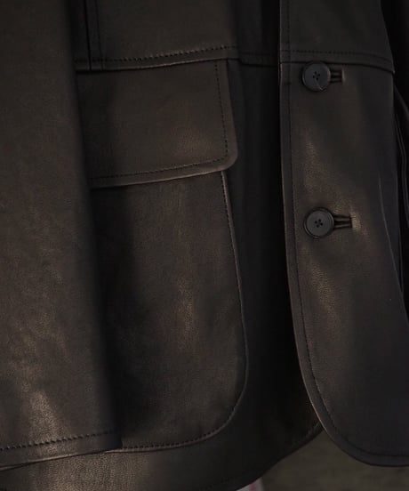 AURALEE(MENS) / TEXTURED LAMB LEATHER BLOUSON