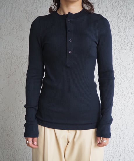 POSTELEGANT(WOMEN) / COTTON RIB HENRY NECK
