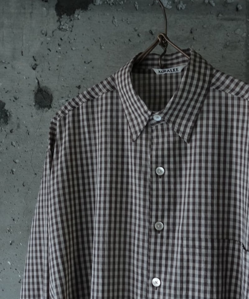 AURALEE(MENS) / AIRY LIGHT COTTON CHECK BIG SHI AURALEE(MENS) / AIRY LIGHT COTTON CHECK BIG SHI