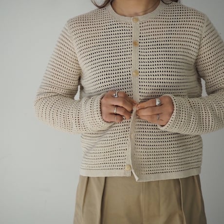 AURALEE(WOMENS) / TUSSAH SILK COTTON MESH KNIT CARDIGAN