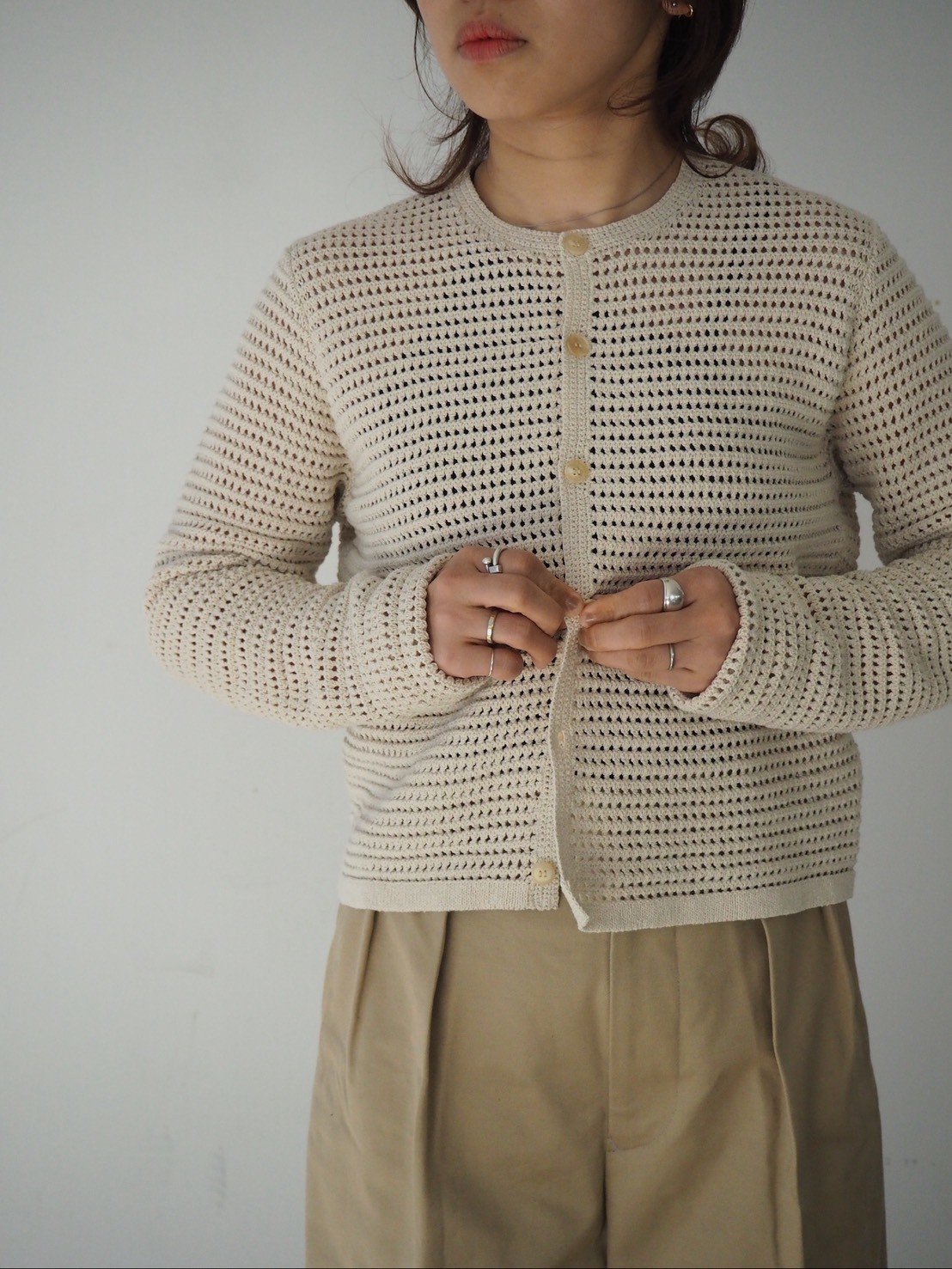 トップス AURALEE TUSSAHSILKCOTTONMESHKNITSKIPPER AURALEE(WOMENS) / TUSSAH SILK COTTON MESH KNIT