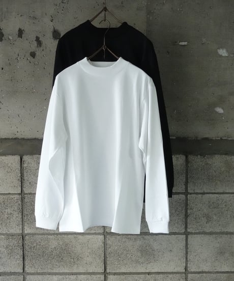 HANDROOM / POLYESTER COTTON FEEL MOCK NECK T-SHIRT LONG SLEEVE