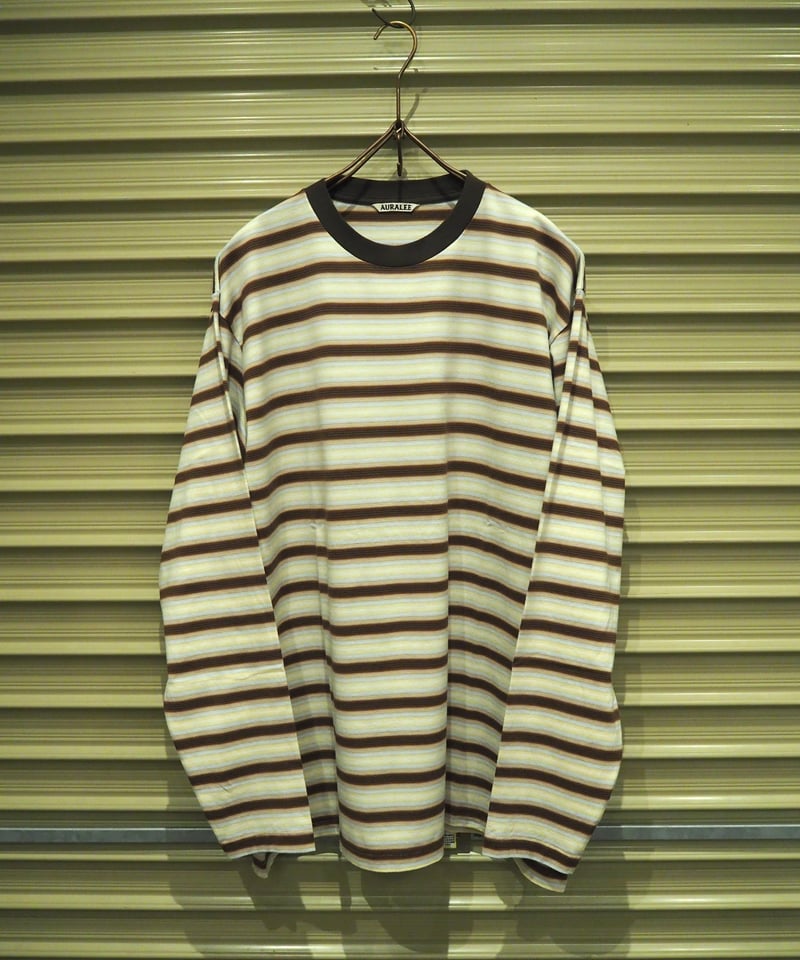 AURALEE(MENS) / GRADIENT STRIPE JERSEY L/S TEE