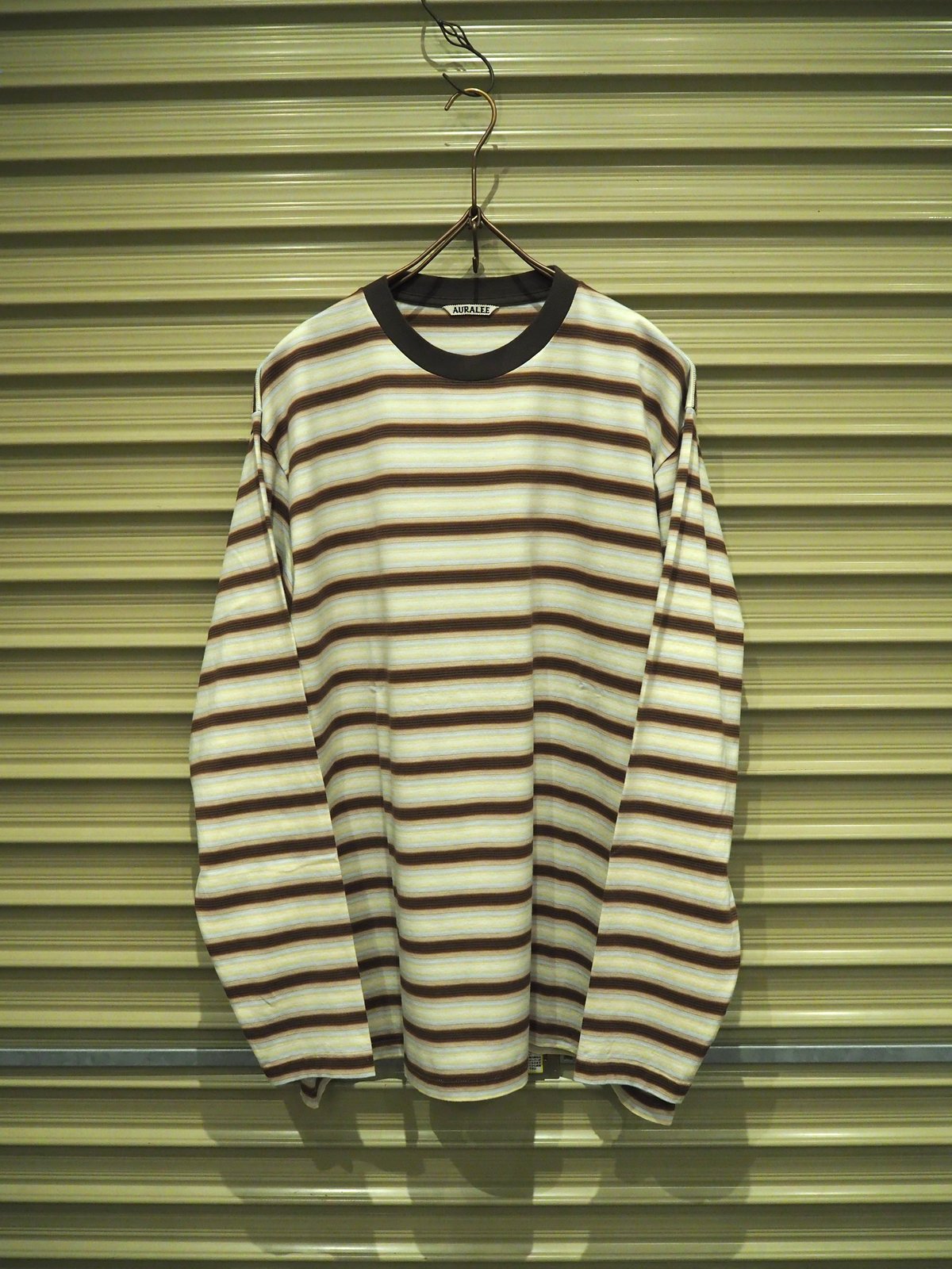 AURALEE(MENS) / GRADIENT STRIPE JERSEY L/S TEE