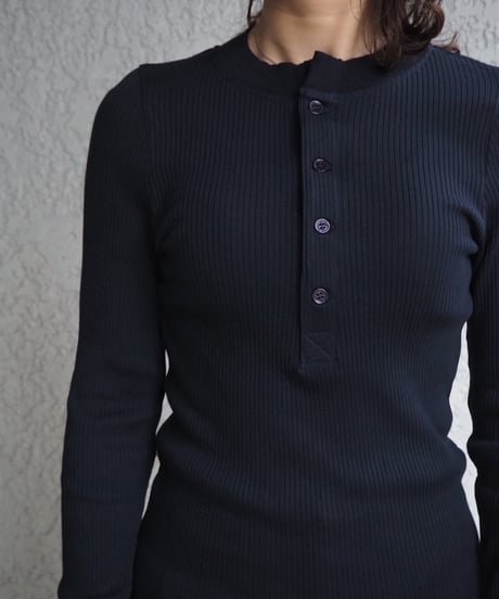 POSTELEGANT(WOMEN) / COTTON RIB HENRY NECK