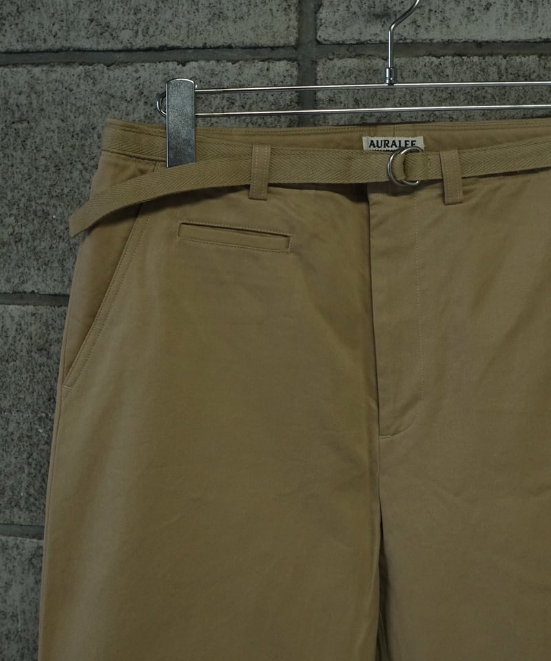 AURALEE(MENS) / WASHED FINX CHINO BELTED PANTS AURALEE(MENS) / WASHED FINX CHINO BELTED PANTS