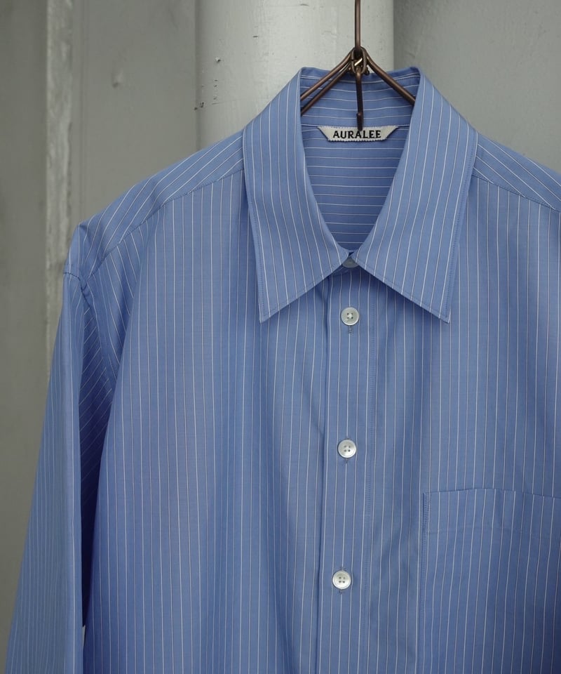 AURALEE(MENS) / SUVIN HIGH COUNT STRIPE HALF SL