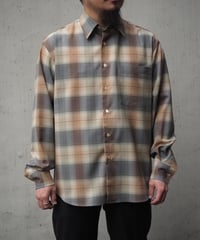 AURALEE(MENS) / SUPER LIGHT WOOL CHECK SHIRT
