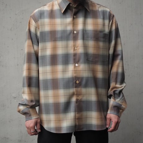 AURALEE(MENS) / SUPER LIGHT WOOL CHECK SHIRT