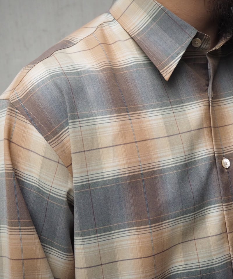 AURALEE(MENS) / SUPER LIGHT WOOL CHECK SHIRT | AURALEE(MENS) / SUPER LIGHT WOOL CHECK SHIRT |